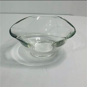 vintage anchor hocking glass chip and dip replacement dip bowl clear 1970's‎